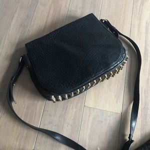 LOW PRICE MOVING- ALEXANDER WANG $1200 + TAX LEATHER BLACK MASSAGER CROSSBODY